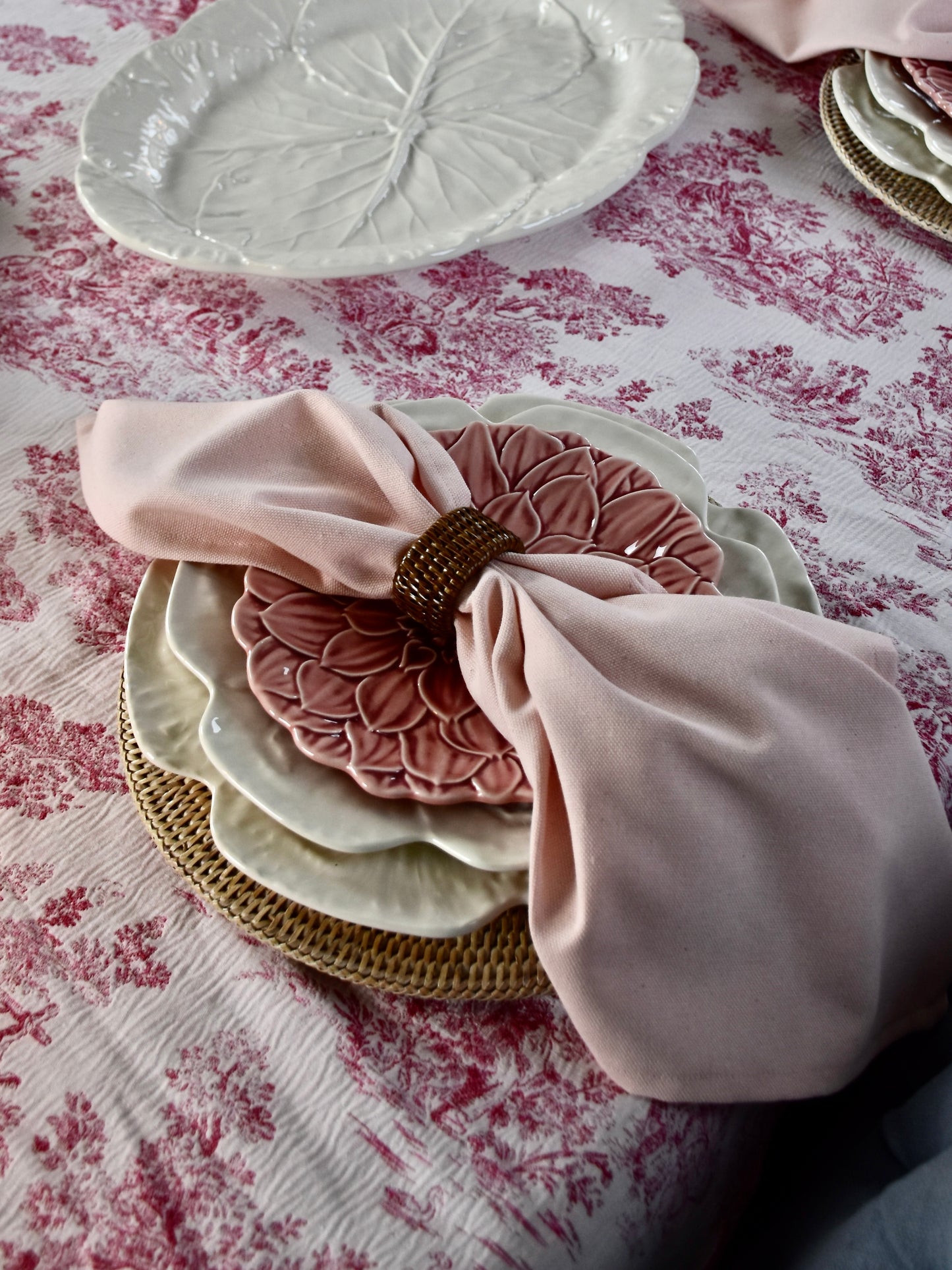 Roze servet - Sfeer foto