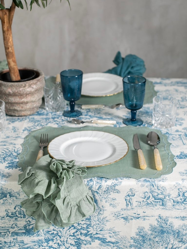 Blauwe placemats - Sfeer foto