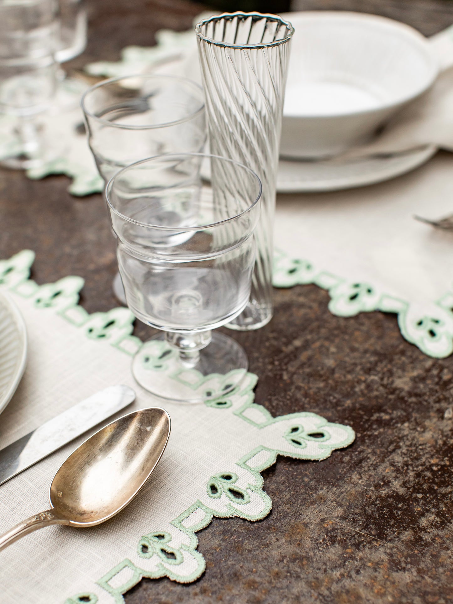 Witte placemat - Close up