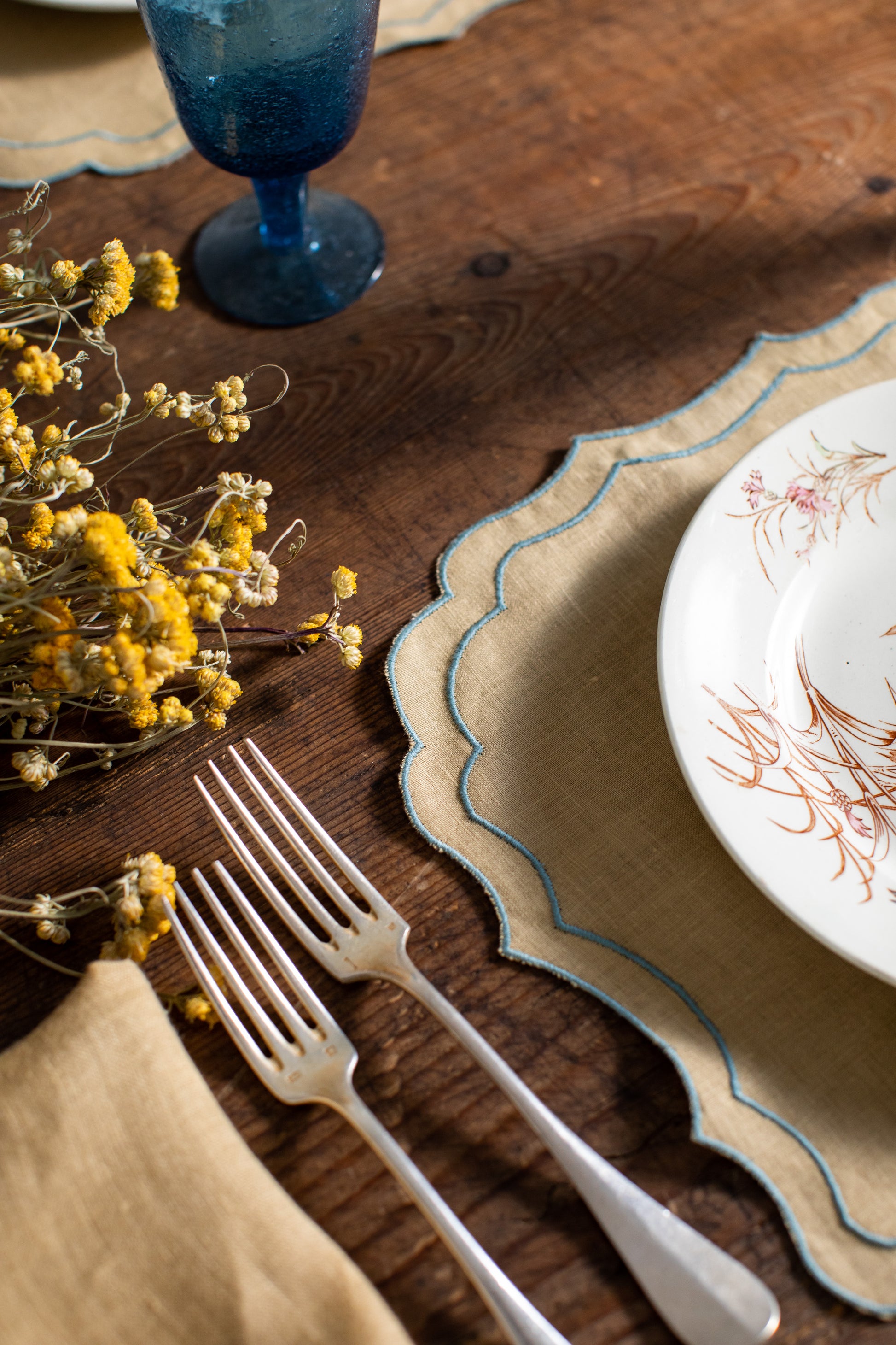 Gele placemat - Close up