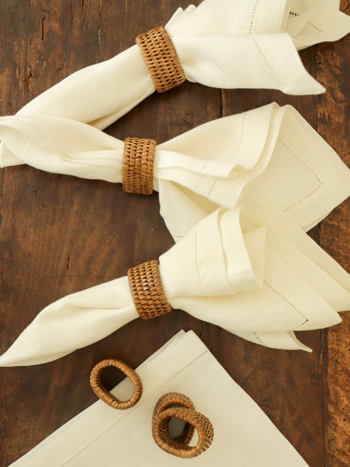 rotan servetringen set van 4 - sfeerfoto 2