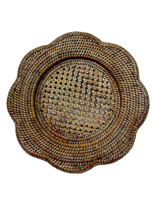 Rotan onderbord bloem - Productfoto voorkant