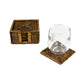rotan onderzetters vierkant - productfoto met glas