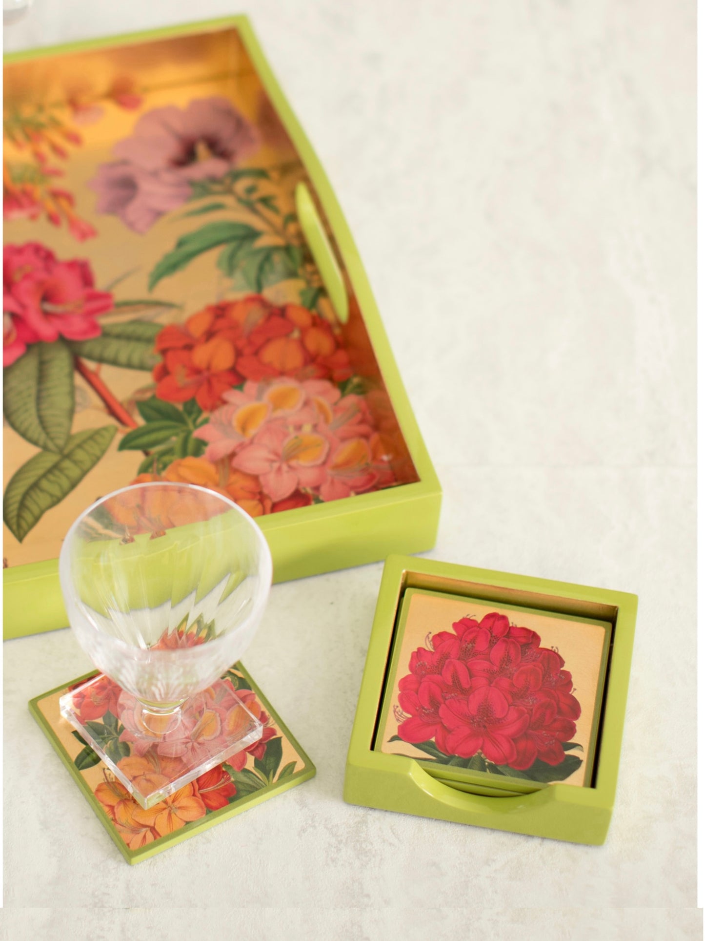 Onderzetters bloemen - sfeerfoto